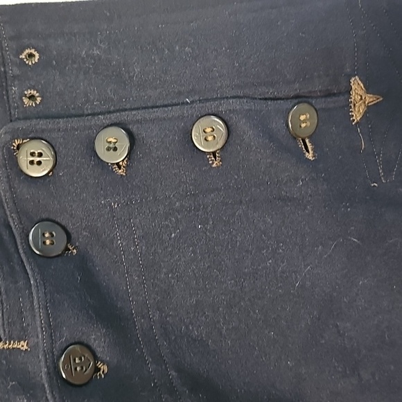 Vintage US Navy 1940s Blue Wool High-Waisted Sailor Trousers Womens 30 Classical - Picture 7 of 16